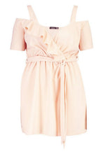 Load image into Gallery viewer, Plus Plunge Ruffle Belted Mini Dress