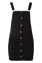 Load image into Gallery viewer, Plus Horn Button Denim Pinafore Dress