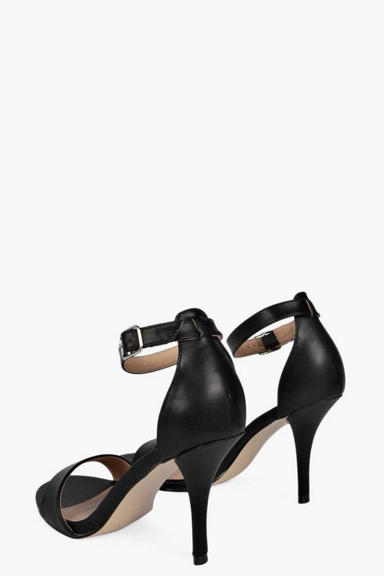 Wide Fit Ankle Strap Skinny Mid Heel Two Parts