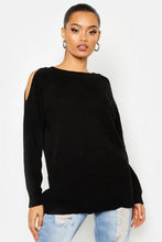 Load image into Gallery viewer, Cold Shoulder Moss Stitch Sweater
