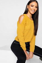 Load image into Gallery viewer, Cold Shoulder Moss Stitch Sweater
