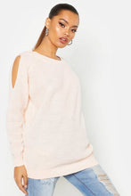 Load image into Gallery viewer, Cold Shoulder Moss Stitch Sweater
