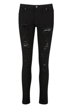Load image into Gallery viewer, Low Rise Heavy Ripped Skinny Jeans
