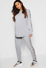 Load image into Gallery viewer, Maternity Leopard Side Stripe Lounge Set
