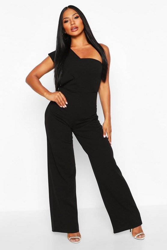 One Shoulder Drape Jumpsuit