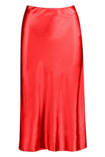 Load image into Gallery viewer, Satin Bias Cut Slip Midi Skirt
