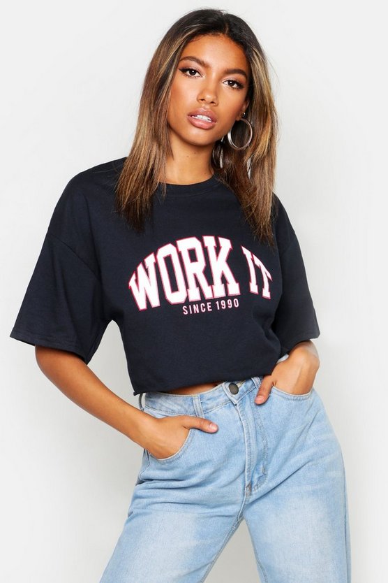 Fit Work It Cropped Gym Tee