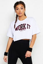 Load image into Gallery viewer, Fit Work It Cropped Gym Tee
