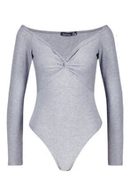 Load image into Gallery viewer, Twist Front Off The Shoulder Bodysuit
