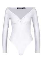 Load image into Gallery viewer, Twist Front Off The Shoulder Bodysuit
