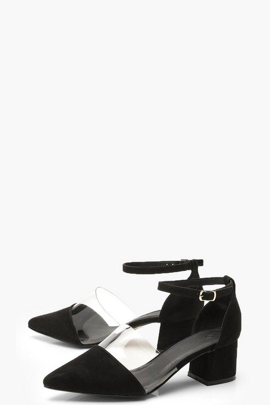 Wide Fit Pointed Low Block Heels