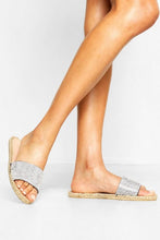 Load image into Gallery viewer, Embellished Espadrille Sliders
