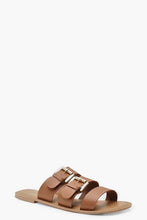 Load image into Gallery viewer, Wide Fit Leather Buckle Sliders
