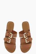 Load image into Gallery viewer, Wide Fit Leather Buckle Sliders
