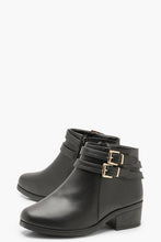 Load image into Gallery viewer, Wide Fit Double Buckle Chelsea Boots
