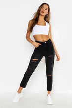 Load image into Gallery viewer, Mid Rise All Over Rip Boyfriend Jeans
