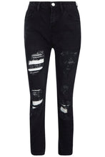 Load image into Gallery viewer, Mid Rise All Over Rip Boyfriend Jeans
