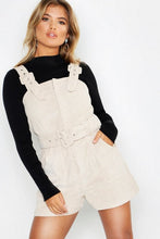 Load image into Gallery viewer, Cord Buckle Belted Pinafore Romper
