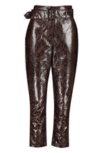 Load image into Gallery viewer, Snake Print Leather Look Belted Pants
