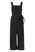 Load image into Gallery viewer, Open Back Tie Waist Wide Leg Denim Jumpsuit
