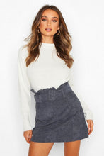 Load image into Gallery viewer, Cord Belted Mini Skirt
