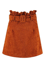 Load image into Gallery viewer, Cord Belted Mini Skirt
