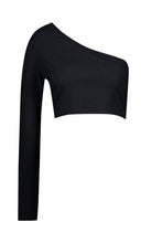 Load image into Gallery viewer, One Shoulder Rib Basic Crop Top
