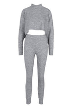 Load image into Gallery viewer, Crop Batwing Boxy Rib Knit Lounge Set
