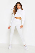 Load image into Gallery viewer, Crop Batwing Boxy Rib Knit Lounge Set
