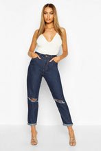 Load image into Gallery viewer, Mid Rise Distressed Boyfriend Jeans

