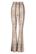 Load image into Gallery viewer, Snake Print Velvet Flares
