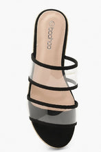 Load image into Gallery viewer, Clear Panel Espadrille Flatforms
