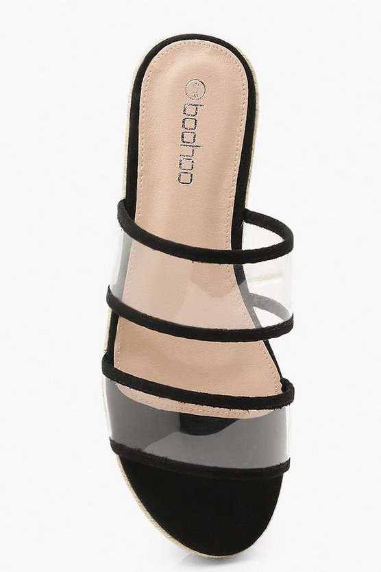 Clear Panel Espadrille Flatforms