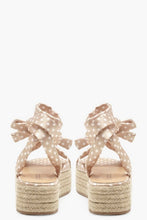 Load image into Gallery viewer, Polka Dot Wrap Strap Espadrille Flatform Sandals
