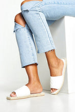 Load image into Gallery viewer, Quilted Espadrille Sliders
