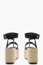 Load image into Gallery viewer, Diamante Espadrille Flatform Sliders
