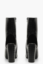 Load image into Gallery viewer, Extra Wide Fit Croc Peeptoe Shoe Boots
