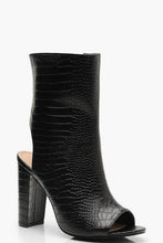 Load image into Gallery viewer, Wide Fit Croc Peeptoe Shoe Boots
