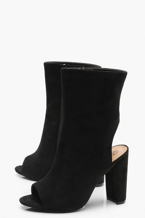 Extra Wide Fit Peeptoe Shoe Boots