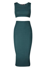 Load image into Gallery viewer, Jumbo Rib Square Neck Bralet - Midi Skirt Co-ord

