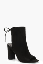 Load image into Gallery viewer, Lace Back Block Heel Shoe Boots
