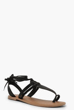 Load image into Gallery viewer, Leather Toe Post Ghillie Sandals
