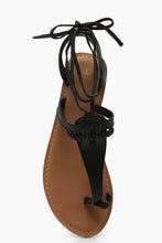 Load image into Gallery viewer, Leather Toe Post Ghillie Sandals
