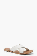 Load image into Gallery viewer, Cross Strap Leather Sliders
