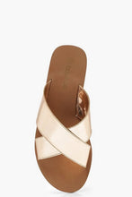 Load image into Gallery viewer, Wide Fit Cross Strap Leather Sliders
