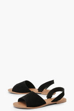 Load image into Gallery viewer, Wide Fit 2 Part Peeptoe Suede Sandals
