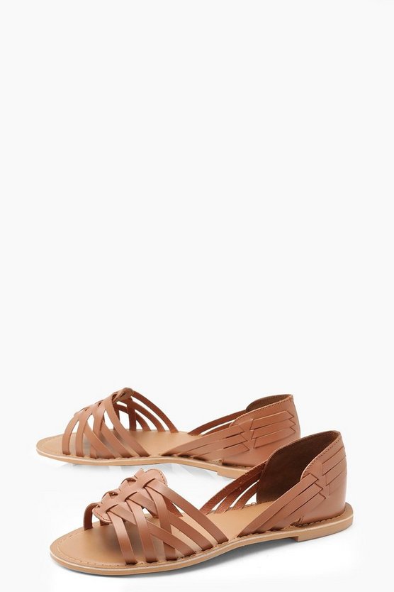 Wide Fit Woven Leather Ballets