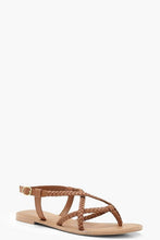 Load image into Gallery viewer, Plaited Cross Strap Leather Sandals
