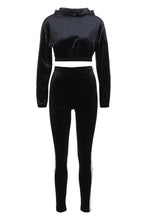 Load image into Gallery viewer, Stripe Side Velvet Pants Co-Ord Set
