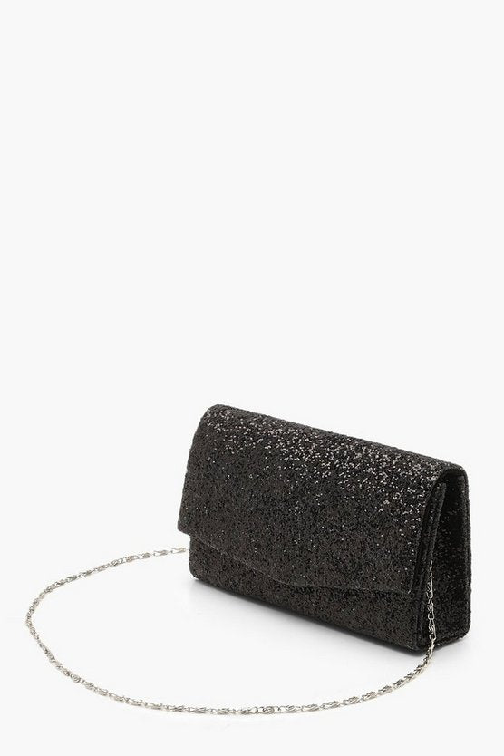 Chunky Glitter Structured Clutch Bag